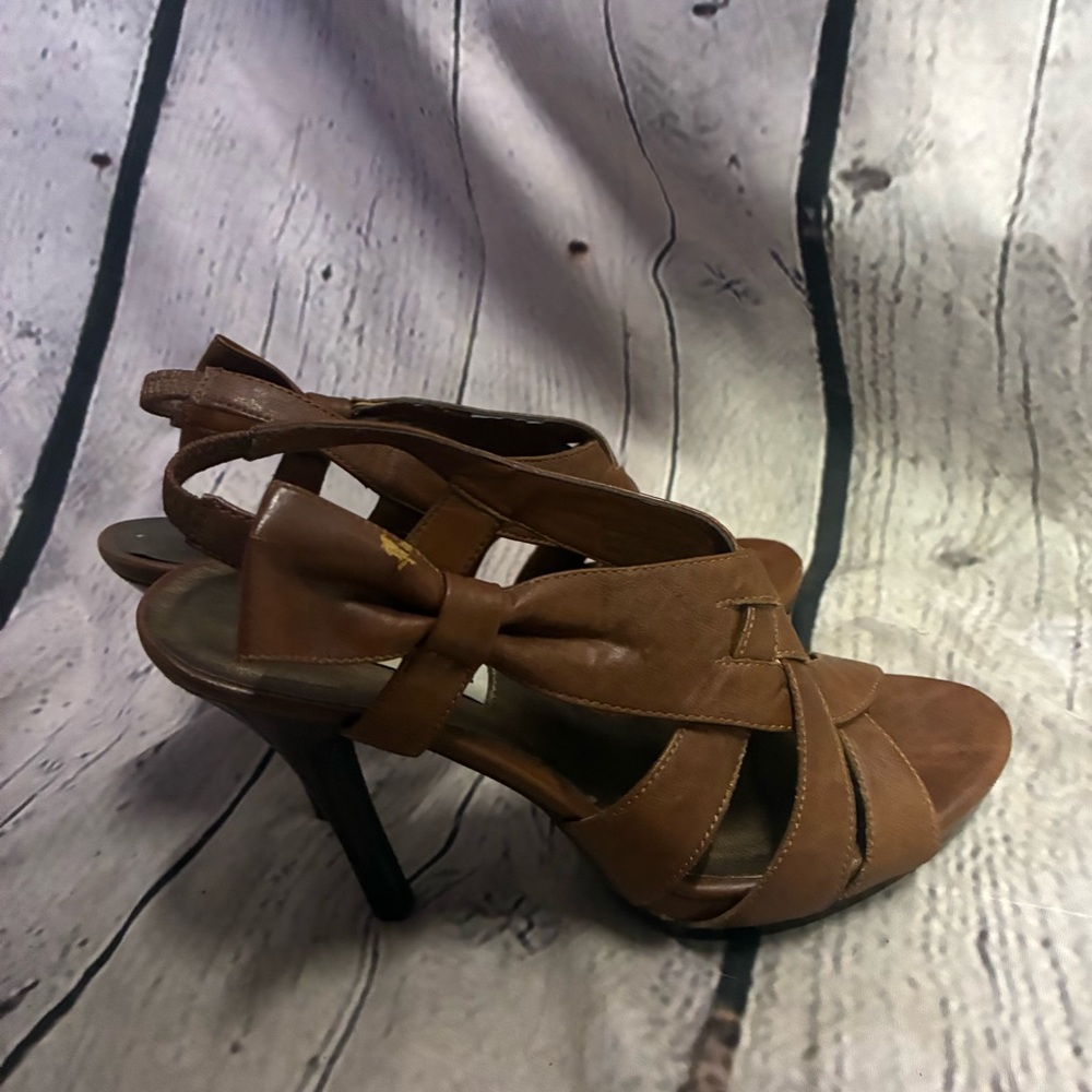 y2k vtg platform brown strappy slingback stiletto sandals Wmns sz 6 Steve Madden